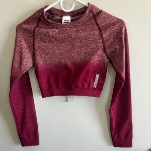 Gymshark Women's Red Ombre Crop Sweatshirt
